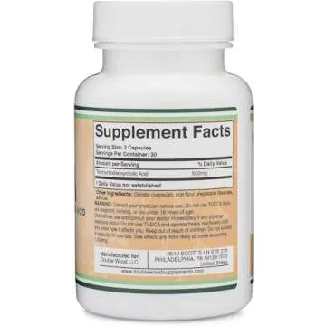 TUDCA Liver Support Supplement 500mg Capsules by Double Wood