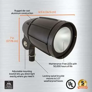 Newhouse 12W LED Flood Light - Weatherproof, Bronze Outdoor Lighting