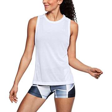 Under Armour Women's UA Microthread Muscle Tank LG White