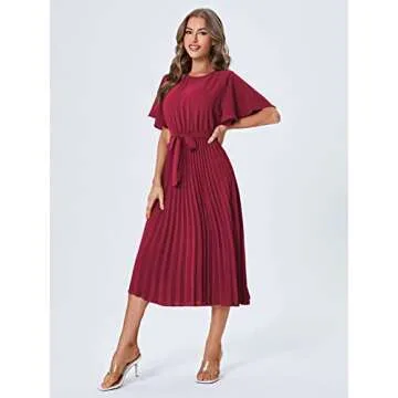 Elegant Milumia Women's Belted Pleated Dress - Buy Now!