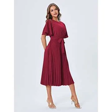 Elegant Milumia Women's Belted Pleated Dress - Buy Now!