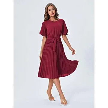 Elegant Milumia Women's Belted Pleated Dress - Buy Now!