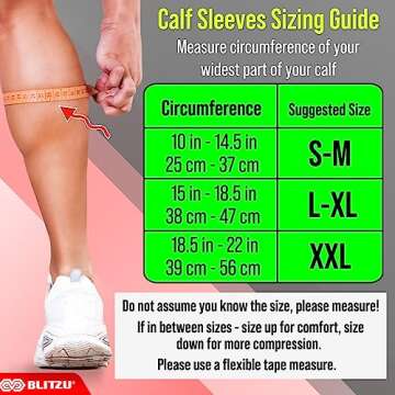 BLITZU Calf Compression Sleeves for Men and Women. Footless Compression Socks Support for Varicose Vein, Nursing, Running. Leg Sleeve Brace for Shin Splints, Pain Relief & Reduces Swelling White S-M