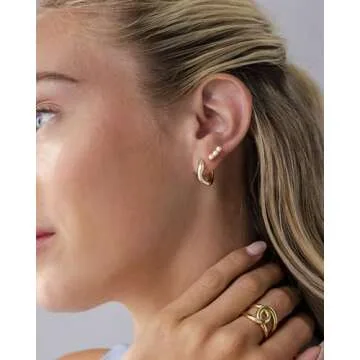 PAVOI 14K Gold Mini Stud Earrings with Screw Back