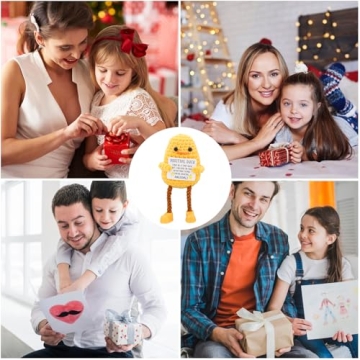 BILOLLY Long Legged Cute Support Duck, Birthday Gifts for Women Men Friend Bestie Colleague, Christmas Stocking Stuffers White Elephant Gifts, Handmade Crochet Knitted Positive Cute Duck Gifts