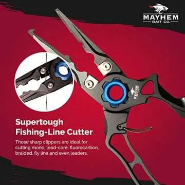 Mayhem Bait Co Premium Fishing Pliers with Tungsten Cutter