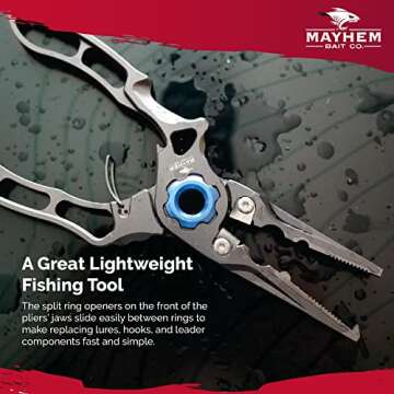 Mayhem Bait Co Premium Fishing Pliers with Tungsten Cutter