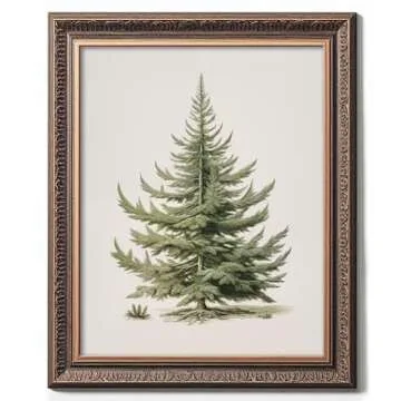 Vintage Christmas Tree Art Print for Seasonal Decor