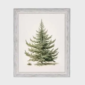 Vintage Christmas Tree Art Print for Seasonal Decor