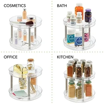 Lazy Susan 2-Tier Organizer for Bathroom and Kitchen
