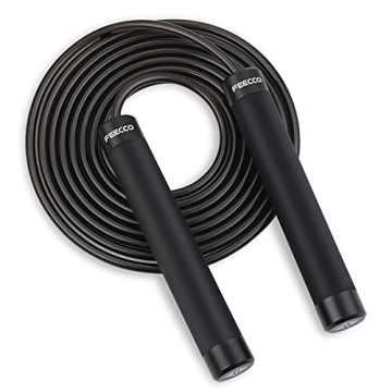 FEECCO 1/2 lb Weighted Jump Rope for Boxing, Cardio, Crossfit Workout, 8~11ft Range Adjustable Lengt...