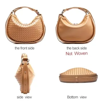 TIKONT Trendy Woven Purse for Women Lightweight Soft Leather Hobo Shoulder Bags with Zipper Woven Handbag for Women