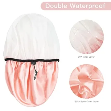 Auban Adjustable Waterproof Shower Cap in 3 Colors