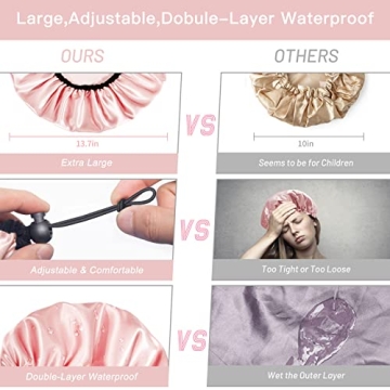 Auban Adjustable Waterproof Shower Cap in 3 Colors