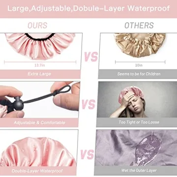 Auban Adjustable Waterproof Shower Cap in 3 Colors