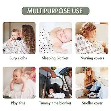 GLLQUEN BABY Receiving Blanket Boy Cotton Muslin Swaddle Blankets Girl Newborn Squares Breathable & Soft Thin Baby Blankets Cloths Double Absorbent Infant Swaddling Wrap - 6 Pack (White)