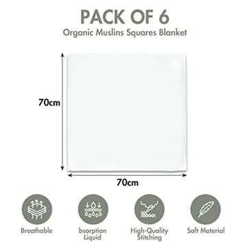 GLLQUEN BABY Receiving Blanket Boy Cotton Muslin Swaddle Blankets Girl Newborn Squares Breathable & Soft Thin Baby Blankets Cloths Double Absorbent Infant Swaddling Wrap - 6 Pack (White)