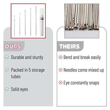 Mr. Pen- Large Eye Needles for Hand Sewing, 50 Pack, Assorted Sizes, Sewing Needles, Needles, Needles for Sewing, Embroidery Needles for Hand Sewing, Sewing Needles Large Eye