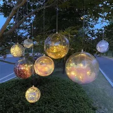 120MM 10PCS Extra Large Clear Baubles for Crafts Clear Plastic Ornaments Fillable Ornaments Balls DIY for Christmas,Holiday, Wedding,Party,Home Decor