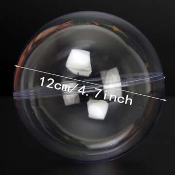 120MM 10PCS Extra Large Clear Baubles for Crafts Clear Plastic Ornaments Fillable Ornaments Balls DIY for Christmas,Holiday, Wedding,Party,Home Decor