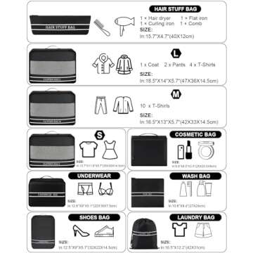 Ougrand 9 Set Packing Cubes for Enhanced Travel Organization