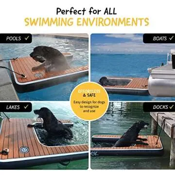 DOK Dog-DOK Inflatable Dock Platform: Safe & Easy Water Access for Dogs Up to 230 lbs; Floating Non-Slip EVA Foam with Dog Boat Ramp for Pool, Dock, & Lake | Military Grade & High Visibility