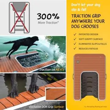 DOK Dog-DOK Inflatable Dock Platform: Safe & Easy Water Access for Dogs Up to 230 lbs; Floating Non-Slip EVA Foam with Dog Boat Ramp for Pool, Dock, & Lake | Military Grade & High Visibility