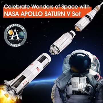NASA Apollo Saturn V 3D Puzzles for Adults Kids Space Toys for Boys 5-8 Rocket Ship Puzzles for Kids...