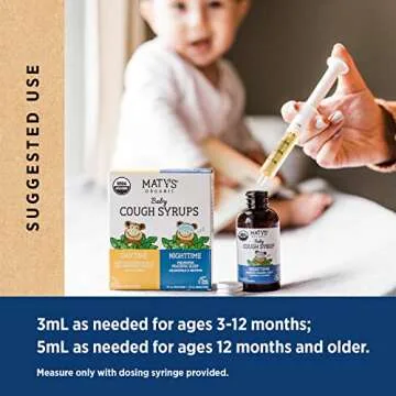 Matys Organic Baby Cough Syrup Day & Night Value Pack For Babies & Infants 3 Months + Up, Soothing D...