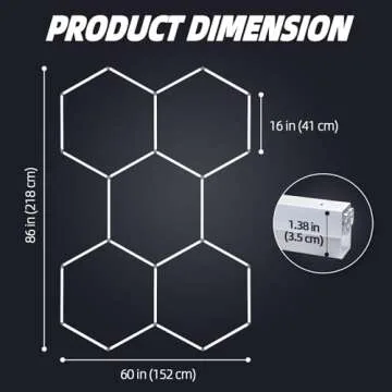 GooComfy Hexagon LED Garage Light Fixture, 120W 13200LM 25 Pack Honeycomb Ceiling Light for Garage, Basement, Gaming Room, Warehouse