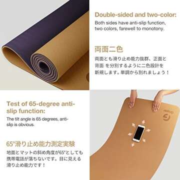 Gruper Yoga Mat Non Slip, Eco Friendly Fitness Exercise Mat with Carrying Strap,Pro Yoga Mats for Women,Workout Mats for Home, Pilates and Floor Exercises (Champagne Gold/Brown)