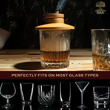 Aberdeen Oak Deluxe Cocktail Smoker Kit - Hickory & Oak Whiskey Infuser Set - Smoky Flavor Enhancer for Your Favorite Drink (Butane and Torch Not Included)