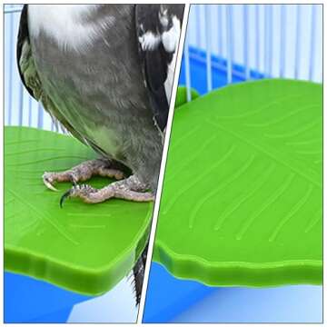 Ipetboom Bird Perch Stand Platform Leaf Shape Parrot Perch Bird Cage Accessories for Cockatiels Lovebirds Small Parakeets Parrotlets