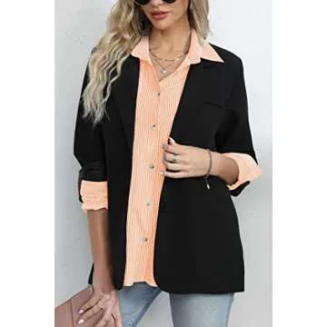 Diosun Stylish Classic Long Sleeve Striped Button Up Shirt