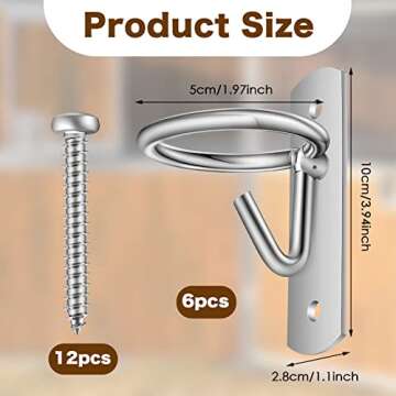 Dunzy 6 Pcs Bucket Hooks for Horses Metal Equestrian Water Bucket Hook Hangers Horse Stalls Feed Bar...