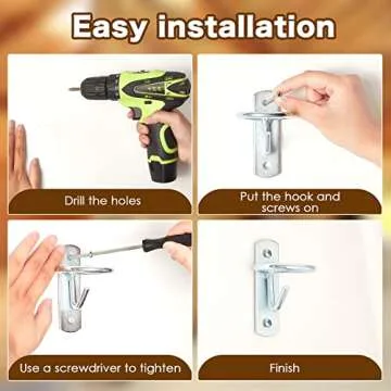 Dunzy 6 Pcs Bucket Hooks for Horses Metal Equestrian Water Bucket Hook Hangers Horse Stalls Feed Barn Farmhouse Supplies(Silver)