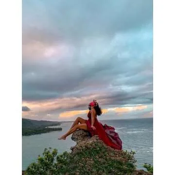 Vivivalue Rose Flower Crown Adjustable Flower Headband Hair Wreath Floral Headpiece Halo Boho with Ribbon Party Wedding