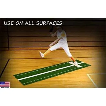 Premium 10' X 3' Softball Pitching Mat with Game Rubber