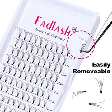 Premade Fans Eyelash Extensions FADLASH 3D/5D Lash Extensions 8-20mm Length Volume Eyelash Extension...