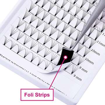 Premade Fans Eyelash Extensions FADLASH 3D/5D Lash Extensions 8-20mm Length Volume Eyelash Extensions Premade Lash Fans 0.10mm Eyelash Volume Extensions (5D-0.10-C, 8~14mm mixed tray)