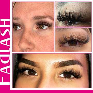 Premade Fans Eyelash Extensions FADLASH 3D/5D Lash Extensions 8-20mm Length Volume Eyelash Extensions Premade Lash Fans 0.10mm Eyelash Volume Extensions (5D-0.10-C, 8~14mm mixed tray)