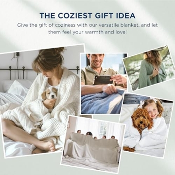 Bedsure 100% Cotton Blanket King Size for Bed - Breathable and Soft, Waffle Weave Blanket for Summer Spring, White, 104x90 inches