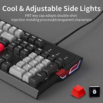 NACODEX F11 Retro Mechanical Keyboard 104 Keys Anti-Ghosting - PBT SA Spherical Keycap - Cherry MX B...