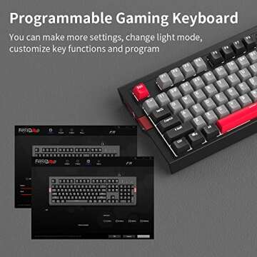NACODEX F11 Retro Mechanical Keyboard 104 Keys Anti-Ghosting - PBT SA Spherical Keycap - Cherry MX Brown Switches - Programmable Macro White Backlit PC Wired Keyboard for Office Gaming