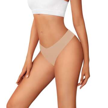 LMELMD Seamless Underwear Women Pack No Show Thongs For Women Ladies Sexy Panties Underwear Breathable Comfortable 6 Packs XXL Multicolored