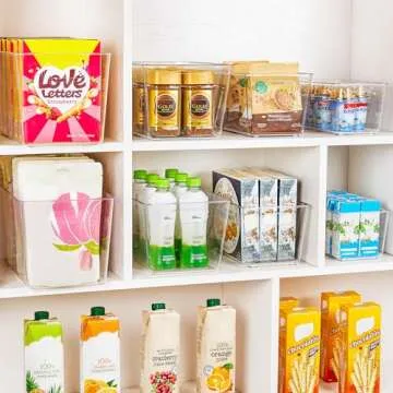 YIHONG Clear Plastic Storage Bins for Kitchen and Pantry
