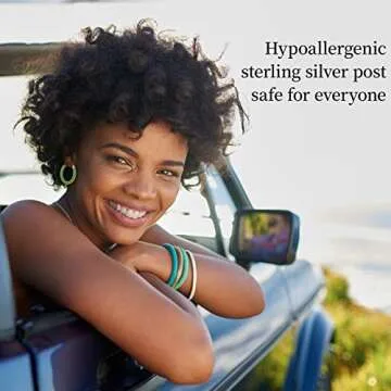 925 Sterling Silver Post Hoop Earrings for Women Gilrs Green Cubic Zirconia 14K Gold Plated Chunky Gold Hoop Earrings weinuo Jewelry