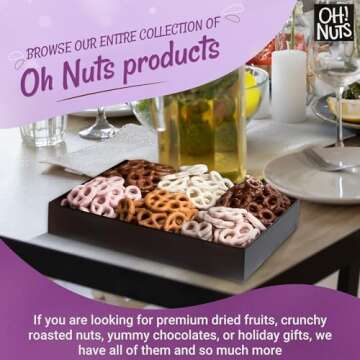 Chocolate Covered Pretzels Gift baskets, 100 + Mini Pretzels of 6 Assorted Flavors | Yogurt, Milk & Dark Chocolate for Birthday, Anniversary, Corporate Tray, Men & Women by Oh Nuts