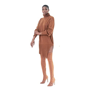Stylish Pantora Women's Sabrina Sweater Dress Brown Large