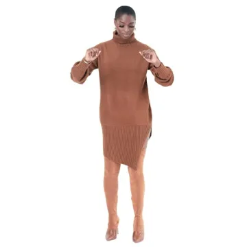 Stylish Pantora Women's Sabrina Sweater Dress Brown Large